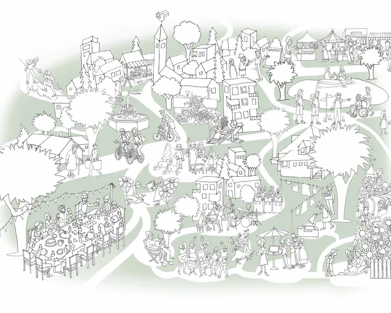 wimmelbild-freiwilligenarbeit